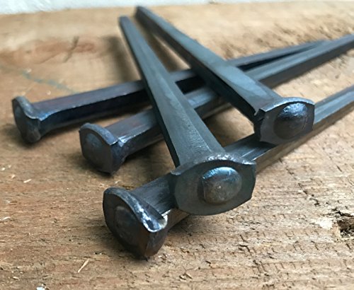 6"- Steel Square Common Rose Head STANDARD-60d - Large Spike Nails (10 Nails)