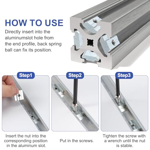 PATIKIL M5 Sliding T Nuts, 30 Pcs Hammer Head Fastener Nut Thread T Slide Drop in Nuts for European Standard 4040 Series 8 mm T-Slot Aluminum Extrusion Profile