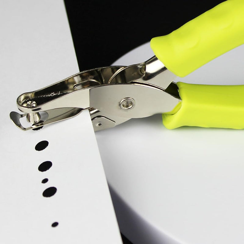 Hand Held Metal Stationery Round Hole Diameter 6mm Hole Punch Pliers Hole Punch Paper Punching Machine Single Hole Punch Paper Card Carton Punching Pliers -A9 (Blue)
