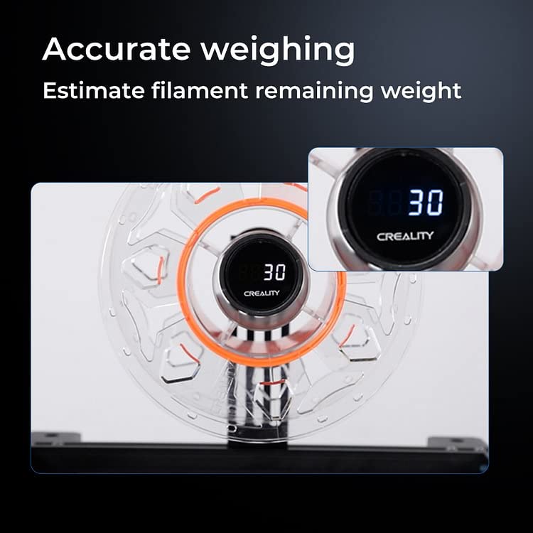 Creality 3D Printer Filament Spool Holder, Weighable Digital Spool Rack with Rechargeable Battery Smooth Feeding HD Display Filament Holder for Ender 3,Ender 3 V2,Ender 3 V3 SE/KE All FDM 3D Printer