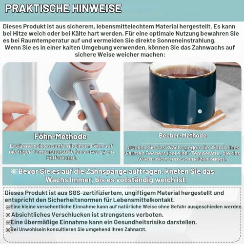 InhwRior Orthodontic Wax Pre-Cut for Easy Use Scientific Dosage Each Piece Covers Braces Braces Quickly Relieves Braces Discomfort (4) 4