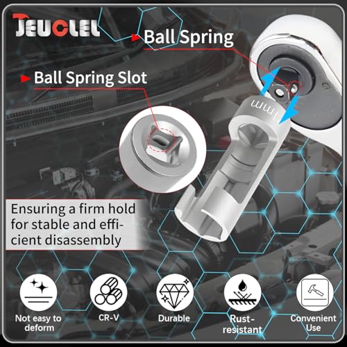 10PCS 10-27mm 1/2" 3/8" Diesel Injector Fuel Line Socket Wrench Set