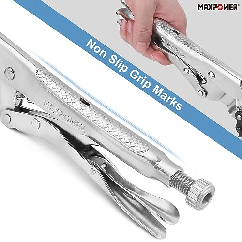 MAXPOWER 9-Inch Locking Chain Clamp with 19.7-Inch Chain, 2 Pack 19.7" Chian