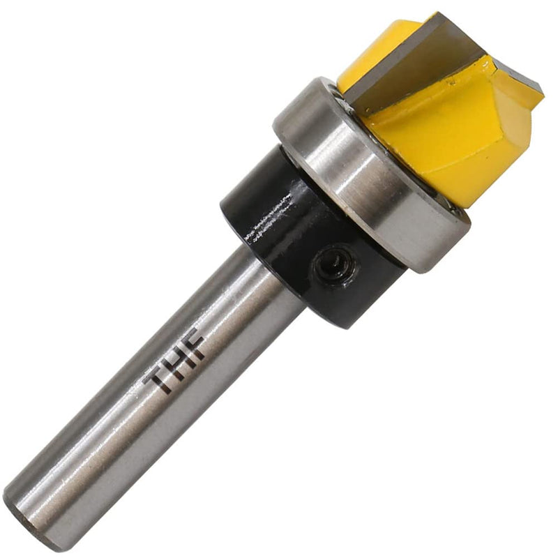 TXHF 8mm Shank Flush Cutter, Carbide Tip Professional Woodworking Cutter Tools with Ball Bearing