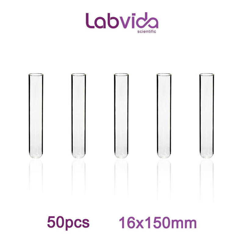50pcs of Vol.16ml Borosilicate Glass Test Tubes, 16x150mm with Round Bottom, LVH1001 50pcs of Vol.16ml