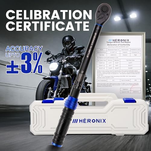 1/2 Inch Drive Click Torque Wrench, 10–180 Ft.Lb/13.6–244.0 Nm ±3% Accuracy, 72-Tooth Dual-Direction Ratchet, Adjustable Newton Meter Torque Wrenches for Motorcycle,Car & Bicycle Repair 1/2" DR.『10-180 FT.LB』