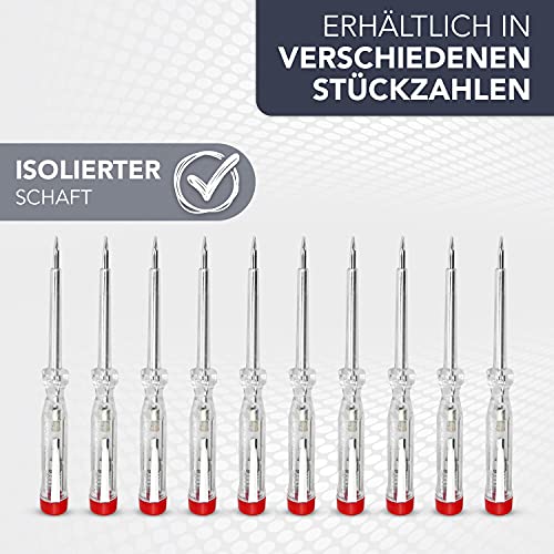 PerfectHD Power Tester - Screwdriver - Made in Germany - Voltage Tester - 60 mm Shaft - 3 mm Blade - 120 to 250 V - 5 Variants 1 count