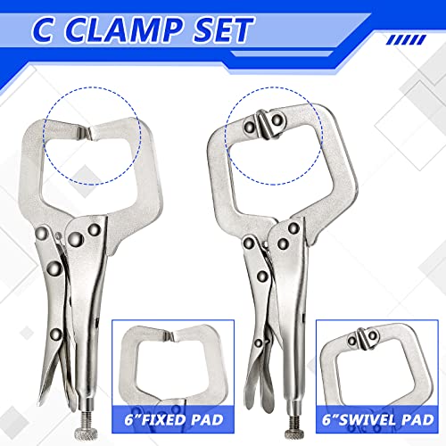 Minatee 4 Pcs Locking C Clamp Set
