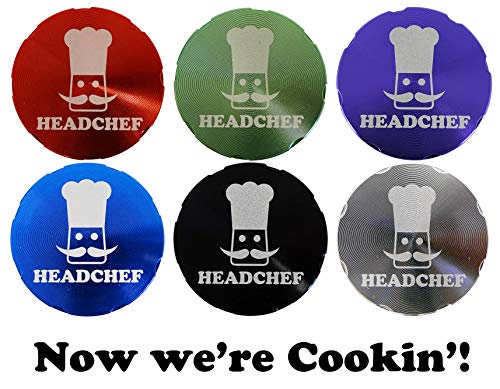 Headchef Razor, 4 Piece Grinder, Metal Herb Grinder with Sifter Scraper (Black, 40mm)