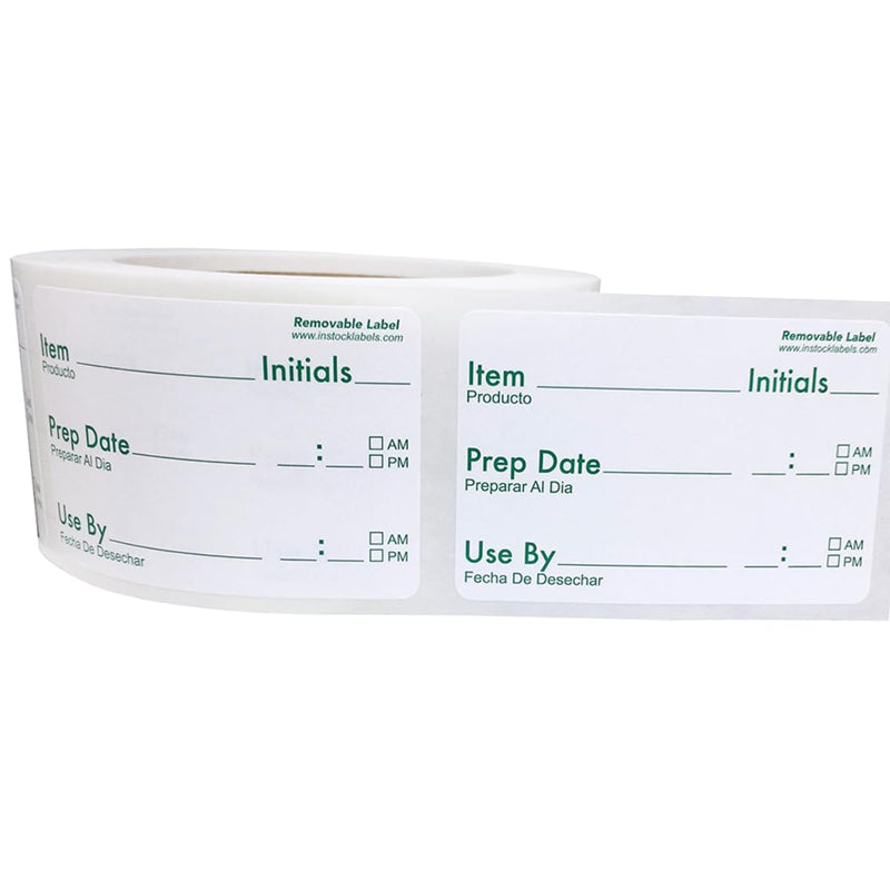 Removable Shelf Life Labels for Food Rotation Use By Food Preparation 2 x 3 Inch 500 Adhesive Stickers