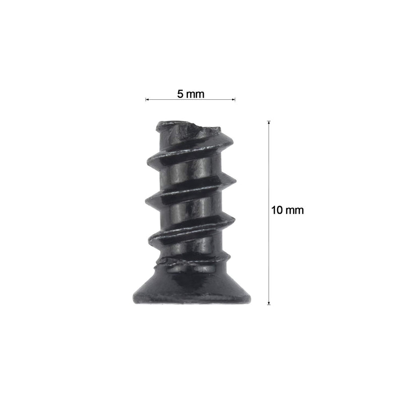 M5x10 Black Zinc Computer Case Fan Screws, Computer Cooling Fan Mount Screws, Mounting PC Case Fan Screws, 100 PCS
