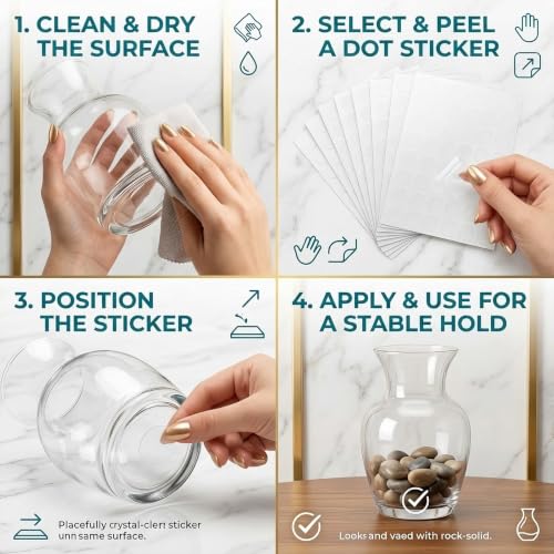 Glue Dots Double Sided 200 PCS, 0.79 Inch Clear Sticky Tack, Transparent Adhesive Sticky Dots Removable Poster Putty for Balloons, Photos, Crafts, Wall Decor, Home, Office and DIY Projects 0.78" Round