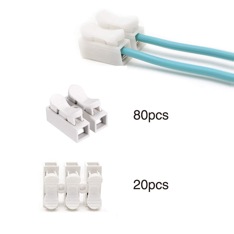 YIXISI 100 pieces Chnelle cable for connecting, 2 pins cable connector, CH2 spring connector (CH2*70, CH3*20) Ch2-80 + Ch3-20