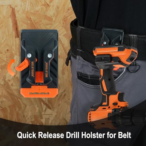 MELOTOGH 3 Pack Quick Release Belt Clip,MELOTOUGH Universal Drill Holster for Tool Belt, Heavy Duty Tool Holster with Quick Release Belt Clip