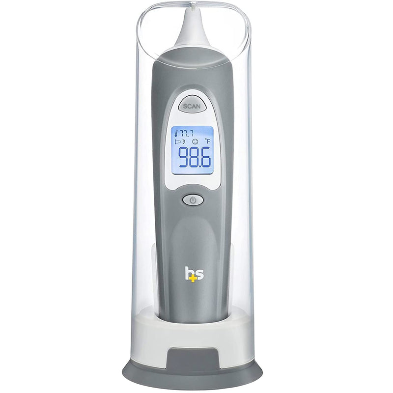 HealthSmart Digital Ear Thermometer for Babies, Kids and Adults - Instant and Accurate Results, Infrared Technology, Visual Fever Indicator, and 30 Disposable Lens Covers, FSA & HSA Eligible