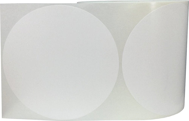 White Color Coding Labels for Organizing Inventory 5 Inch Round Circle Dots 500 Total Adhesive Stickers On A Roll White