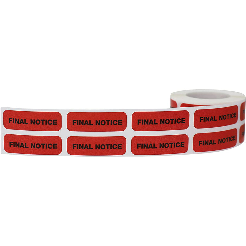 Final Notice Medical Healthcare Labels, 0.5 x 1.5 Inch Rectangle, 500 Total Labels