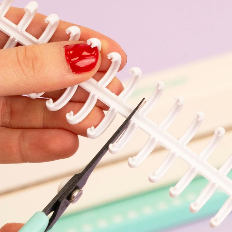 Craftelier - 30 Holes Binding Machine for Planners - A4, A5, A6, A7 and US Letter Size Formats - with 6 Spines of Black and White Tones - 5 Sheet Capacity Punch for Notebooks Making and Scrapbooking