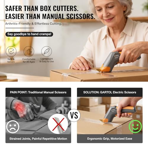 GARTOL 4V Cordless Electric Box Cutter for Cardboard, Fabric, and Leather