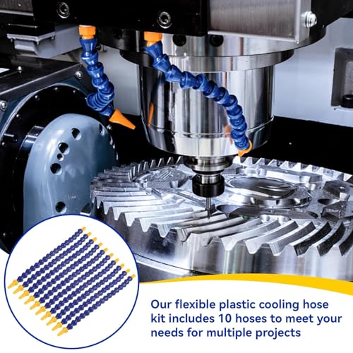 10pcs Flexible Coolant Hose 1/8 BSPT Thread Flexible Plastic Coolant Hose Plastic Water Oil Cooling Pipe for Lathe Milling CNC Machines