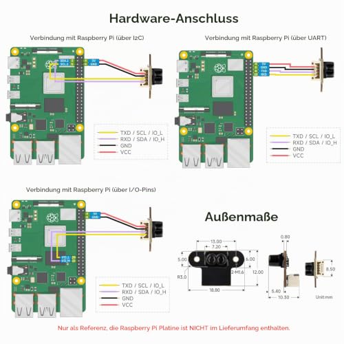 Waveshare TOF (Time of Flight) Mini Laser Range Sensor, UART/I2C Communication Support, Long Range
