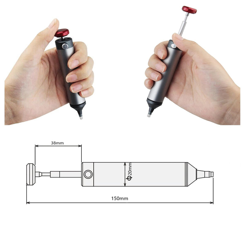 Desoldering pump, desoldering tool, super suction solder sucker, solder sucker vacuum solder remover tool, desoldering vacuum, with 1 silicone nozzle desoldering suction pump