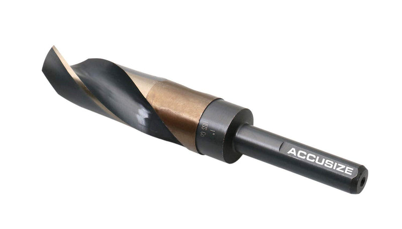 Accusize Industrial Tools 1'' ANSI M35(H.S.S. + 5% Cobalt) S and D Drill, 1/2'' Shank, 135 Degree Split Point, 0412-0001 | 1" ANSI M35(HSS + 5% Cobalt) S and D Drill, 1/2" Shank, Reduced Shank, 135-Degree Split Point, 1 in