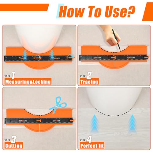 TOOLIFE 20 Inch Contour Gauge Profile Tool with Unlimited Connection 20"-Unlimited Splicing