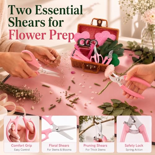 Floral Arrangement Kit with Mat and Basket, Wedding Bouquet DIY Supplies