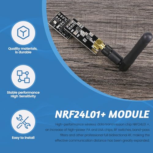 2 pieces NRF24L01+PA+ transceiver with SMA antenna 2.4 GHz 1100M + NRF24L01 wireless for
