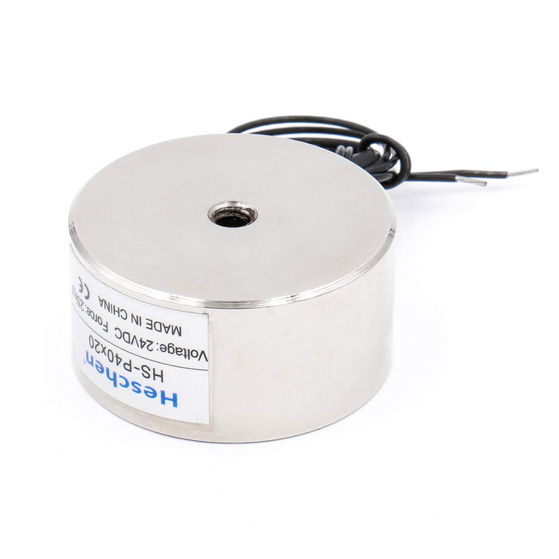 Heschen electromagnet magnet P40/20, outer diameter: 40 mm, DC 24 V, 25 kg