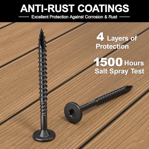 #14 Heavy-Duty Wood Screws Assortment Kit, 170Pcs Star Drive Decking Wood Screws, Rust Resistant Timber Screws for Log/Landscaping Wood (2-7/8",4-1/2")
