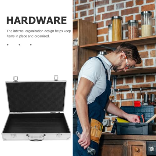 Hemobllo Aluminum Alloy Tool Case Large Capacity Medicine Storage Box with Handle Safety Clasp 14.17 X 8.26 X 2.95 in Portable Toolbox for Home School Garage Hospital White