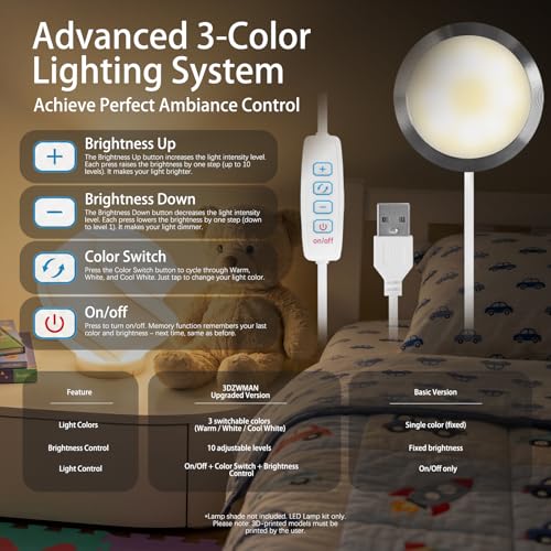 3PCS LED Lamp Kit 001 Compatible with Bambu Lab A1 mini/A1 MH001 3