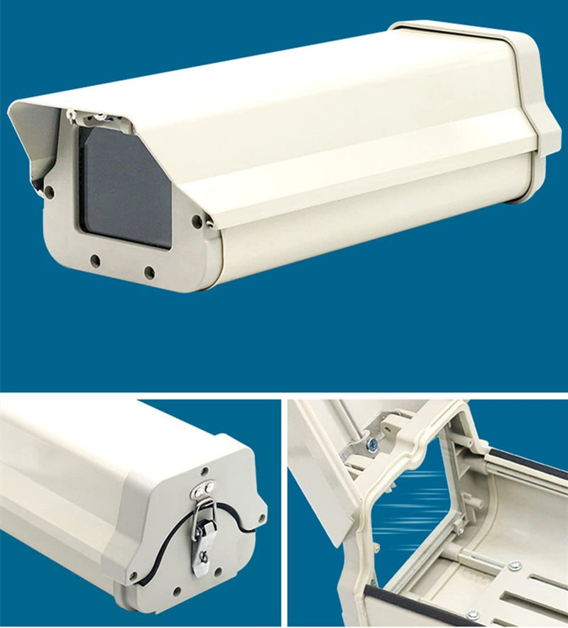 Aluminum Housing CCTV Security Surveillance Outdoor Camera Box Weatherproof Heavy Duty Junction Box Shell for CCTV Surveillance Camera Wall Mounting Bracket