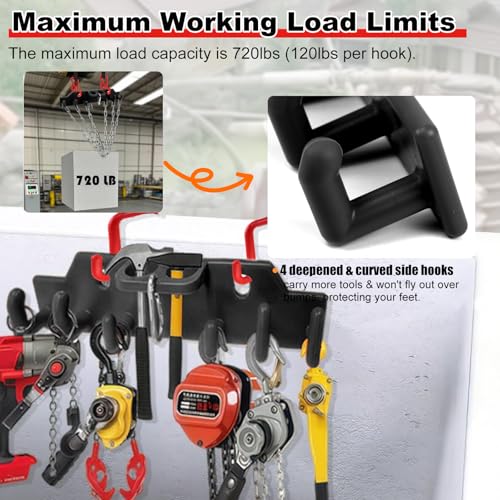 CNQLIS Lineman Tool Board Bucket Truck Tool Organizer Black Lineman tool board + Red bucket hook