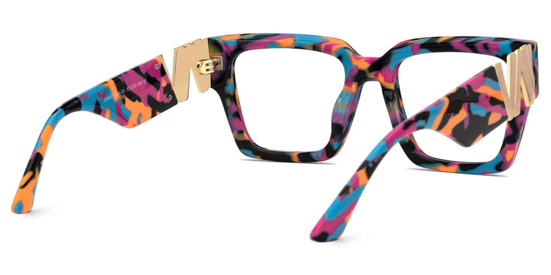 VOOGLAM Square Blue Light Glasses for Women Anti Eyestrain Dry Eyes Computer Phone TV Eyewear Felician Gremulticoloren Clear