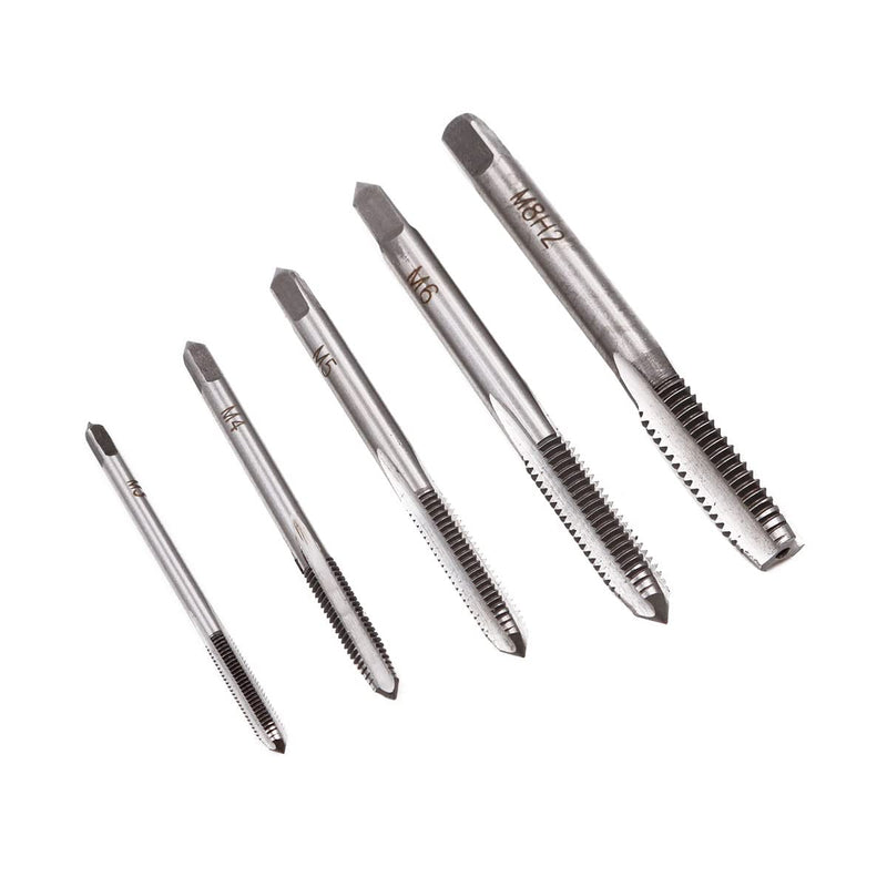 ZONADAH 5 Piece Set Thread Metric Machine Thread Tap Set Size M3 M4 M5 M6 M8 Thread Cutting Tool