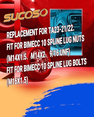 10 Spline Lug Nut Key Replacement for Bimecc TA20-19/21(Silver), TA23-21/22(Black)