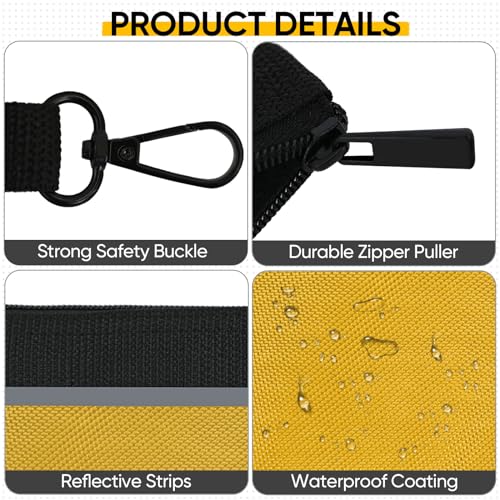 TICONN Tool Pouches with Zipper (6 Pack Combo) + Heavy Duty Tool Bag with Multi-Pockets (12" Standard Base)