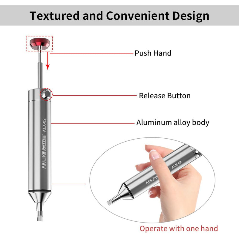 Owootecc Desoldering Pump, No Clogging, Aluminum Alloy Desoldering Pump, Desoldering Tool with 1 Silicone Nozzle, 2 Solder Wick Braids, Stronger Suction for Solder Removal