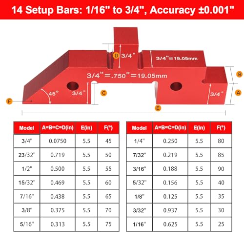 Setup Blocks Woodworking, 14 Pcs Router Table Saw Accessories