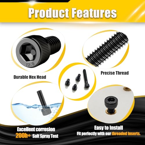 M3 Screws Kit 2560Pcs Socket Head Cap Screw Assortment 10 Sizes 3D Printing M3 Kit 2560pcs / 10 Sizes