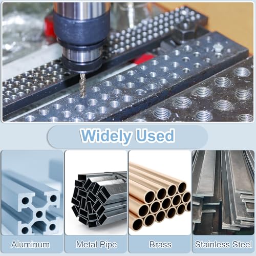 uxcell 2pcs Spiral Flute Thread Taps 5/8-11 UNC 2B Machine Threading Tap Bit, Uncoated Screw Tapping Repair Tool, M2 High-Speed Steel (HSS)
