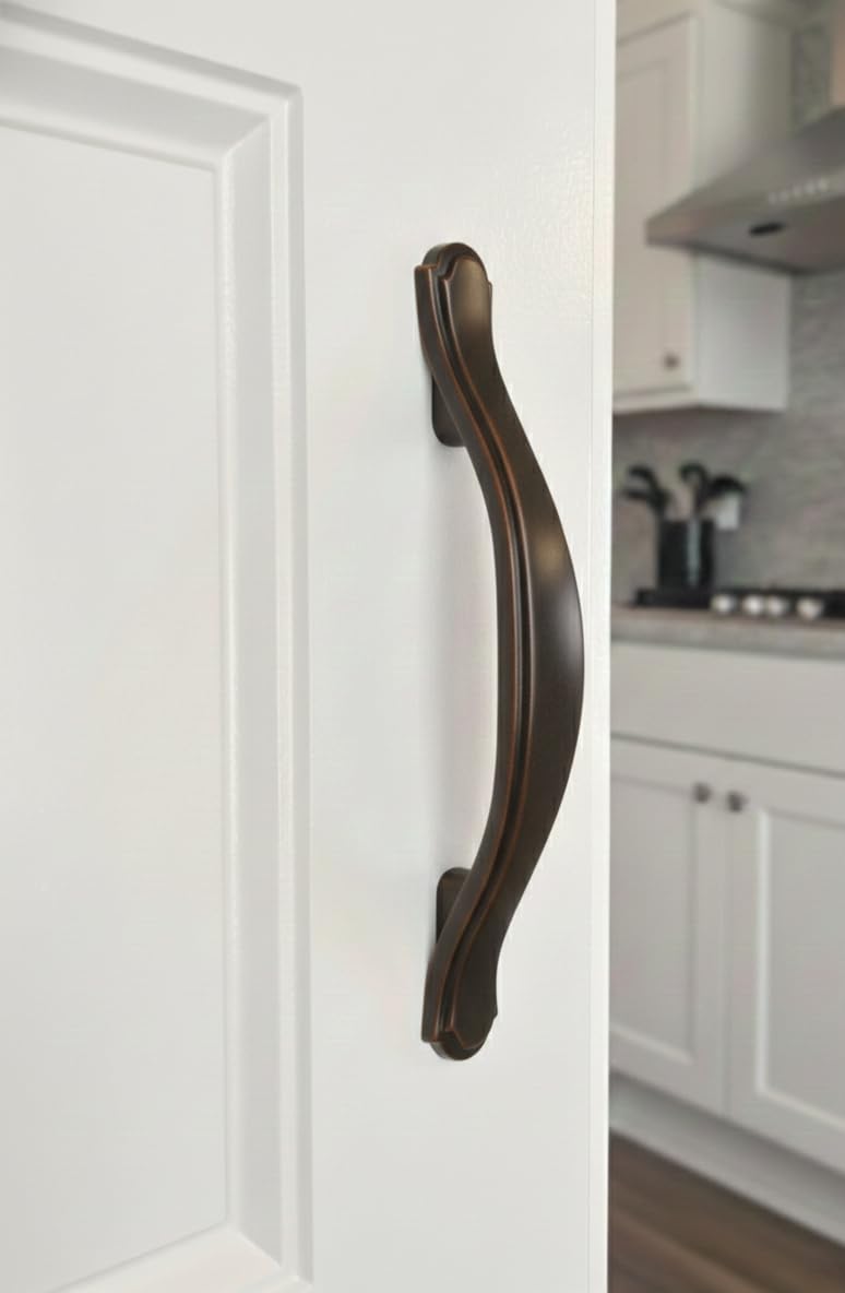 Cosmas 10 Pack 8816ORB Oil Rubbed Bronze Cabinet Hardware Handle Pull - 3" Inch (76mm) Hole Centers