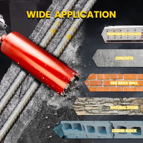 RDT 2" Diamond Drill Core Bits for Concrete Masonry Brick and Stone, Laser-Welded Wet Drill Bit, 14" Drilling Depth, 1-1/4"-7 Arbor, for Construction & DIY Home Renovation 2 inch Upgraded