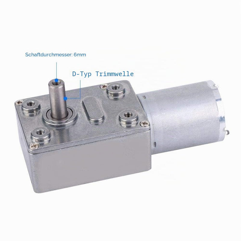 Gear Motor, Micro DC 6V Worm Gear Motor with Torque, Speed Reduction Motor 5/10/20/25/30/40/50/100/150RPM DC Reduction Motor (30RPM) 30RPM