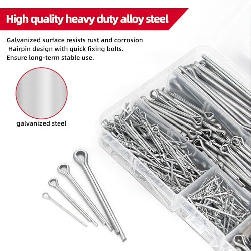 326-Piece Roll Pin Assortment Kit - 24 Sizes & 615-Piece Hairpin Cotter Pin Assortment Kit- - 6 Sizes