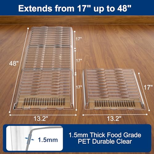 Air Vent Extender for Under Furniture Extend from 17"-48" Magnetic Vent Deflector for Floor Register Up to 12" Wide 1.5mm Thick 3