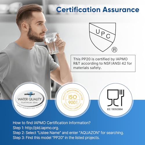 PUREPLUS 5 Micron 2.5" x 20" Whole House CTO Carbon Sediment Water Filter 1PACK and 20"X2.5" 5 Microns Whole House Sediment RO System Water Filter 6PACK
